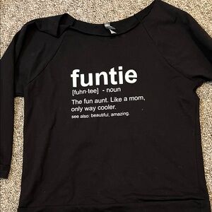 Black 'Funtie' Graphic Sweatshirt